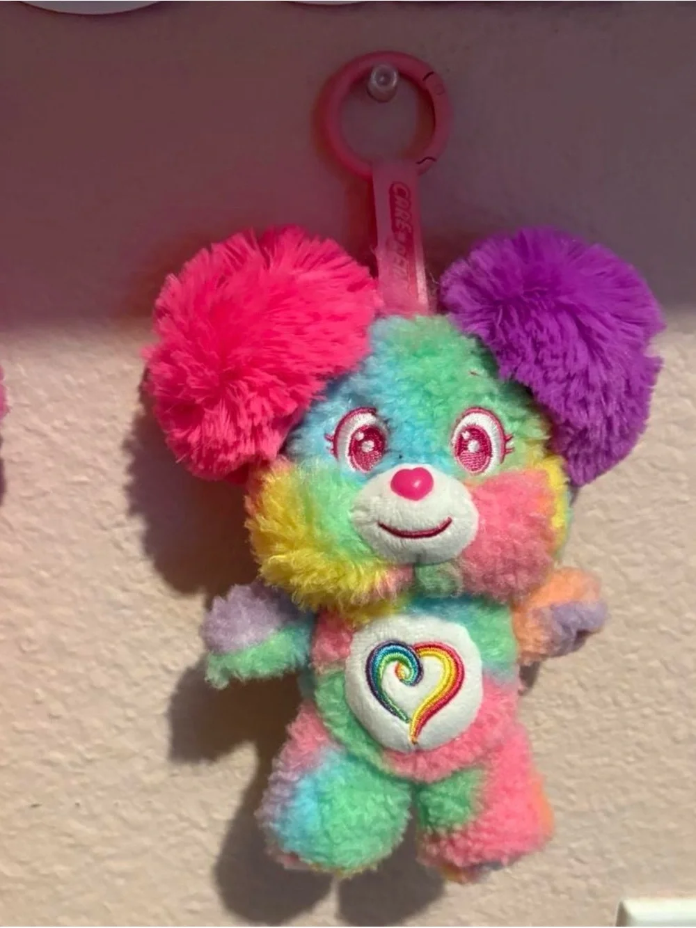 Sugar cuties scented rainbow Care Bears  bagchain with rainbow heart.